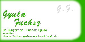 gyula fuchsz business card